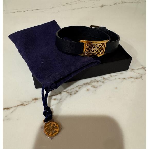 TORY BURCH Navy Logo Bracelet - Picture 4 of 8